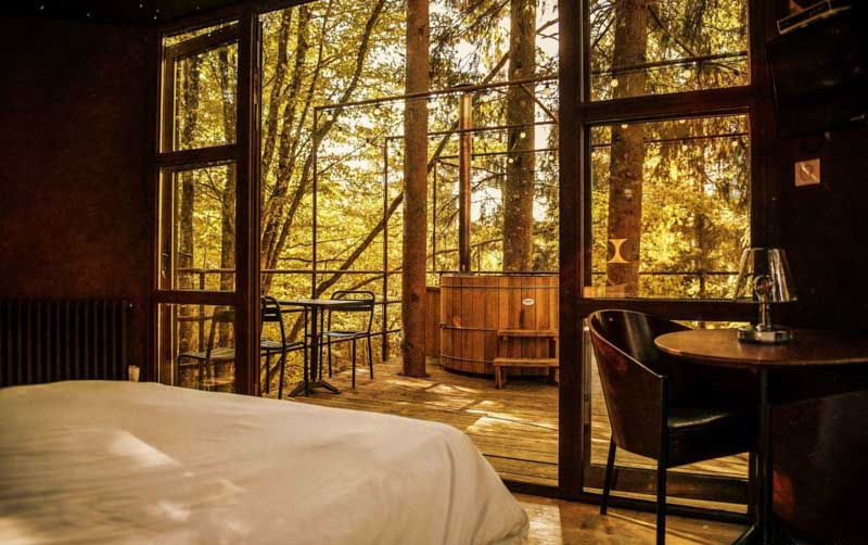 Cabane métal et spa