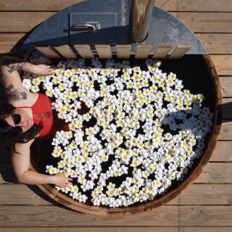 Bain nordique avec fleur